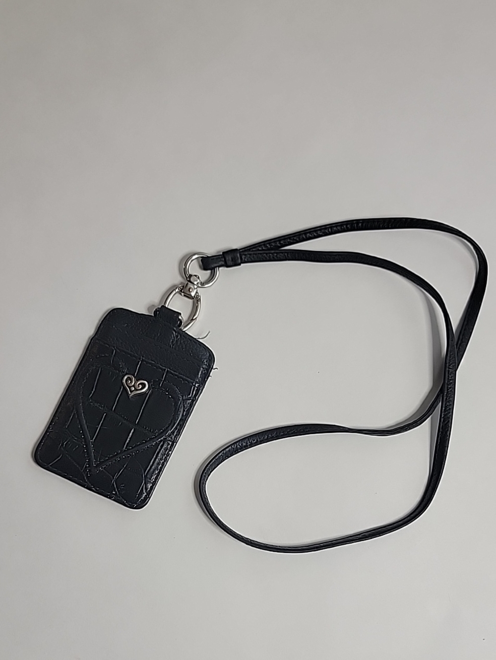 Brighton Black Leather Lanyard / Badge Holder